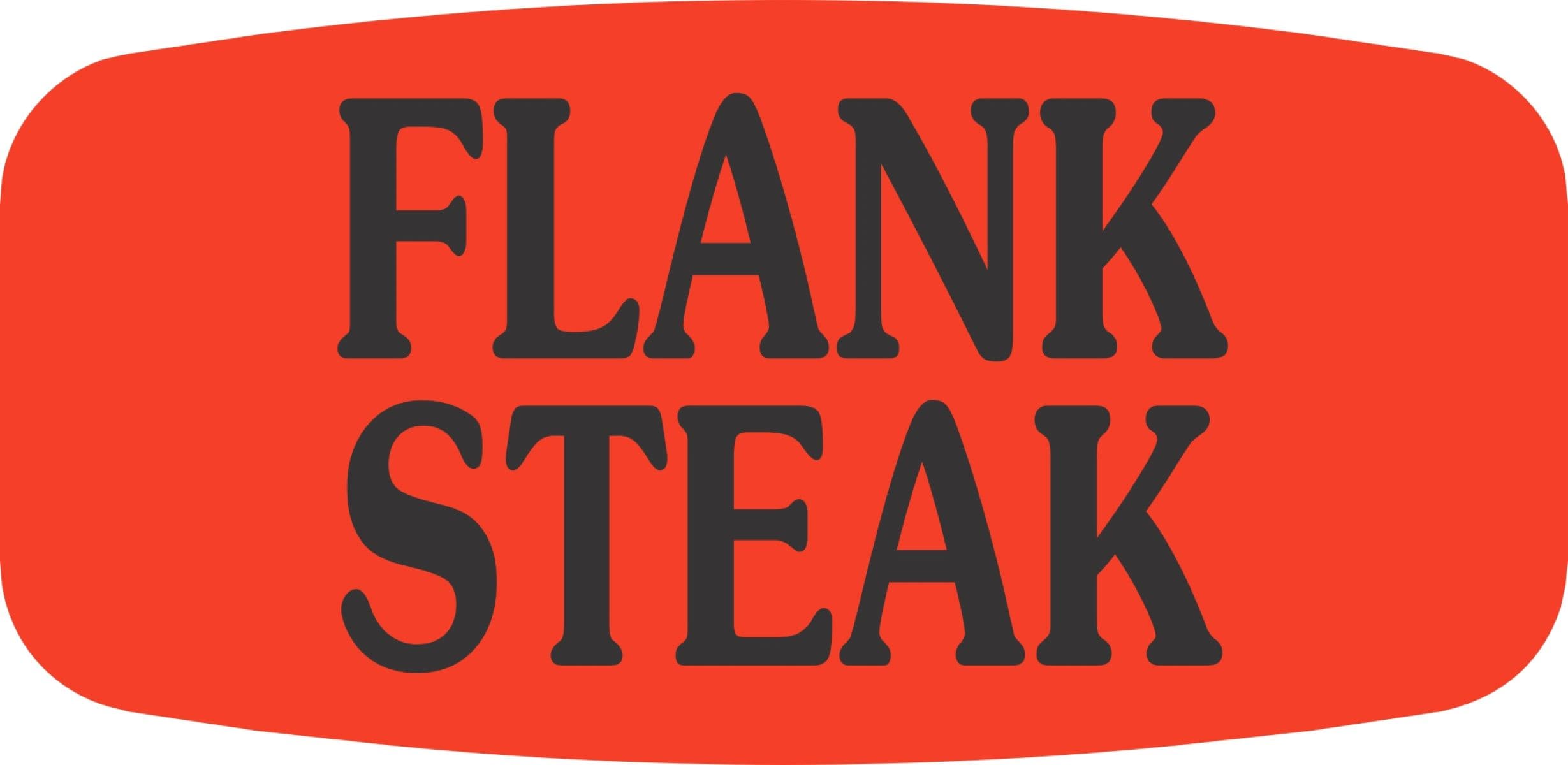 Flank Steak Label 0.625X1.25 IN Black Fluorescent Red Short Oval 1000 Count/Roll 50 Rolls/Case 50000 Count/Case