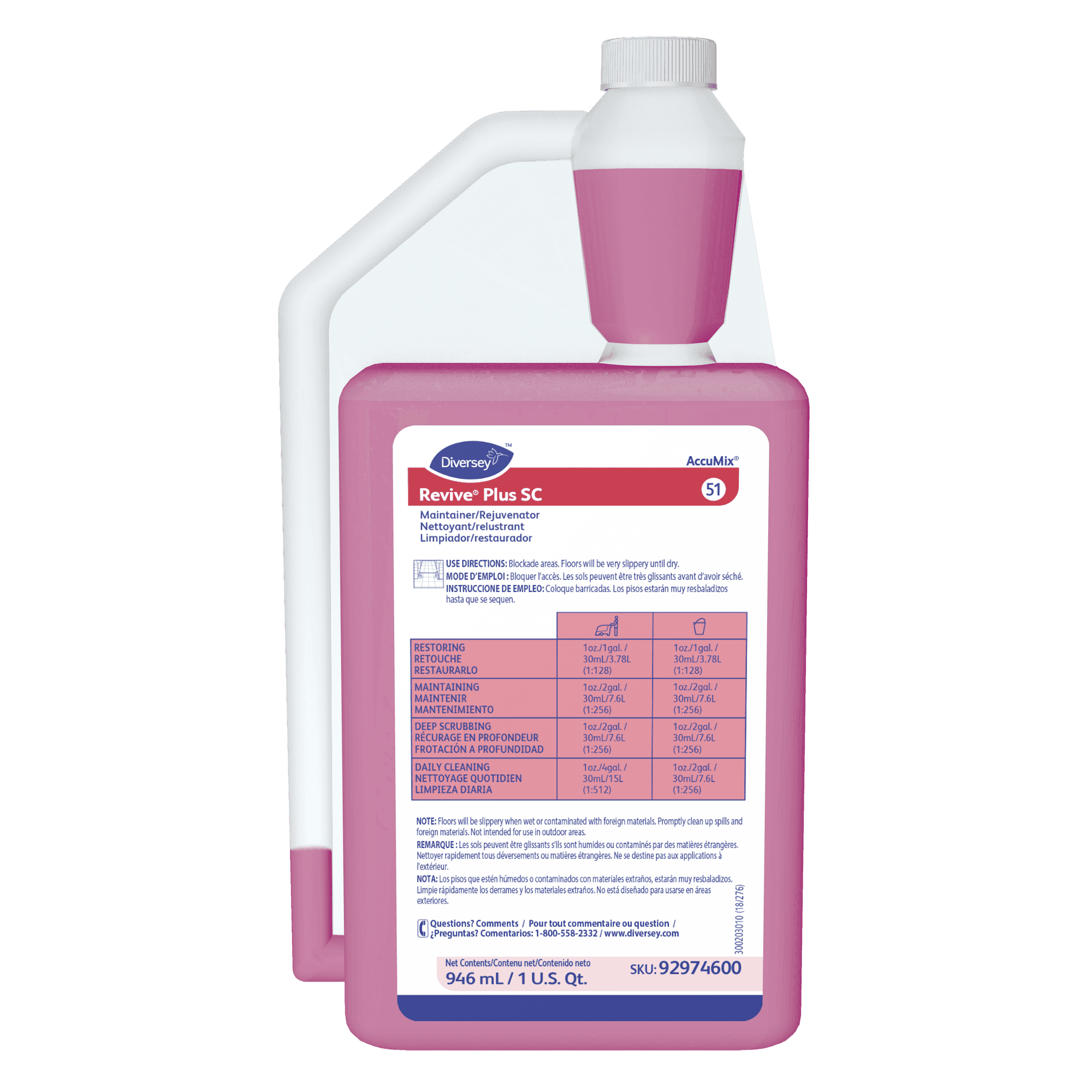 Revive® Plus SC Citrus Scent Floor Maintainer 32 FLOZ Daily Burnishing Liquid Concentrate 6/Case