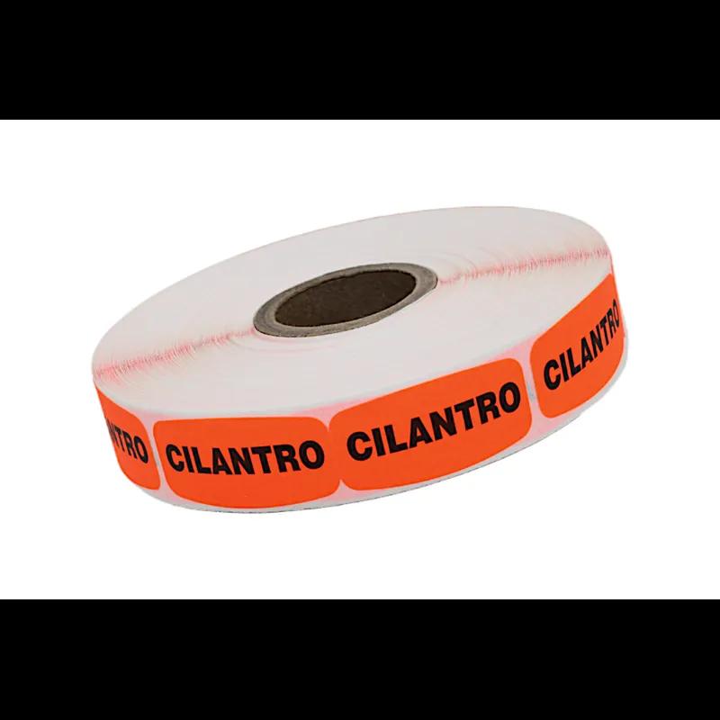 Cilantro Label 0.625X1.25 IN Black Fluorescent Red Short Oval 1000 Count/Roll 50 Rolls/Case 50000 Count/Case