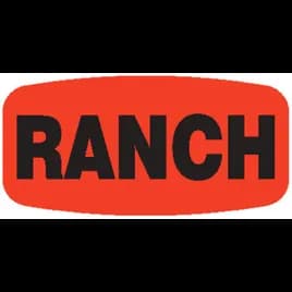 Ranch Label 0.625X1.25 IN Black Fluorescent Red Short Oval 1000 Count/Roll 50 Rolls/Case 50000 Count/Case