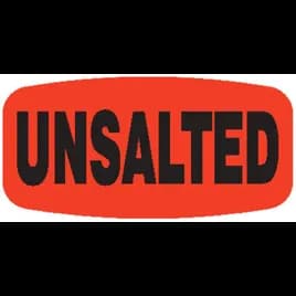 Unsalted Label 0.625X1.25 IN Black Fluorescent Red Short Oval 1000 Count/Roll 50 Rolls/Case 50000 Count/Case