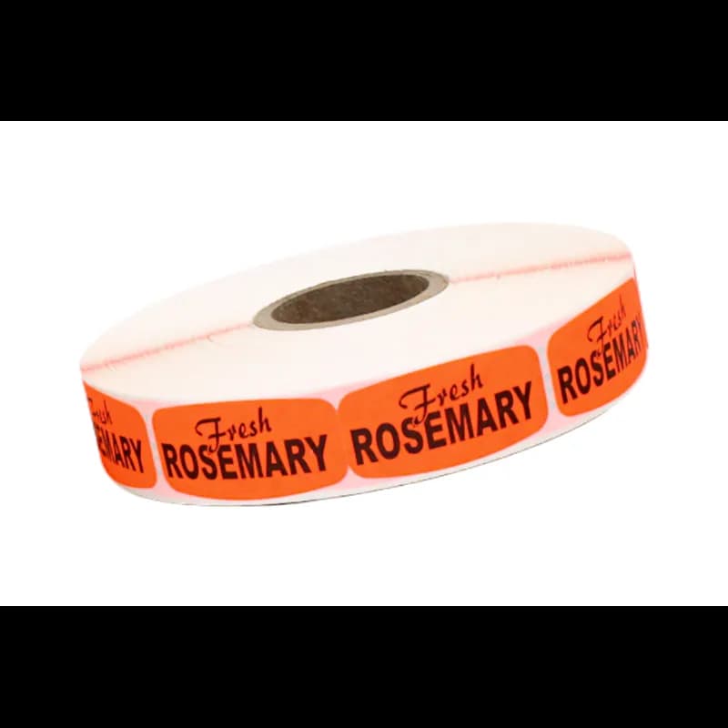 Fresh Rosemary Label 0.625X1.25 IN Black Fluorescent Red Short Oval 1000 Count/Roll 50 Rolls/Case 50000 Count/Case