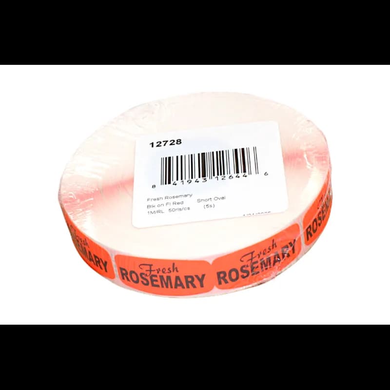 Fresh Rosemary Label 0.625X1.25 IN Black Fluorescent Red Short Oval 1000 Count/Roll 50 Rolls/Case 50000 Count/Case