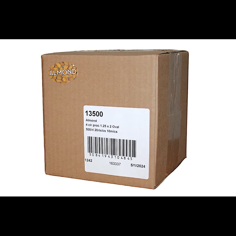 Almond Bakery Flavor Label 1.25X2 IN Oval 4 Color Process 500 Count/Roll 20 Rolls/Case 10000 Count/Case