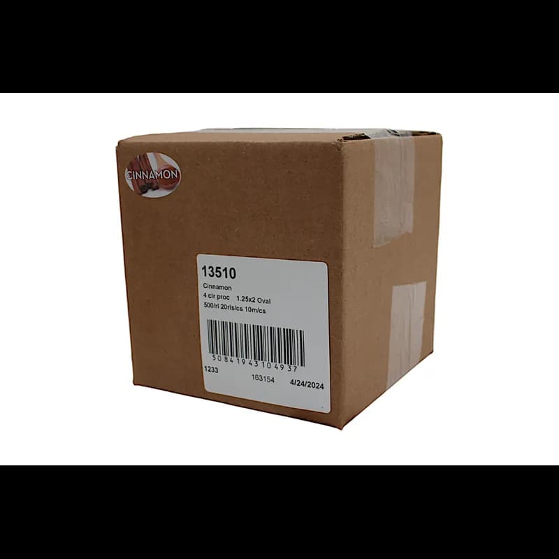 Cinnamon Bakery Flavor Label 1.25X2 IN Oval 4 Color Process 500 Count/Roll 20 Rolls/Case 10000 Count/Case