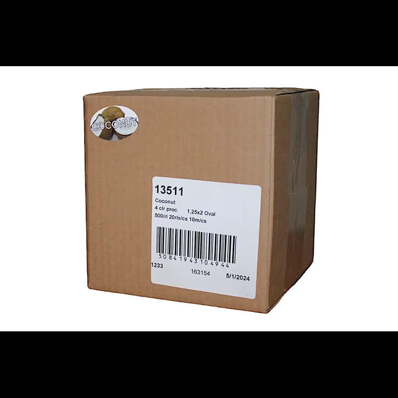 Coconut Bakery Flavor Label 1.25X2 IN Oval 4 Color Process 500 Count/Roll 20 Rolls/Case 10000 Count/Case