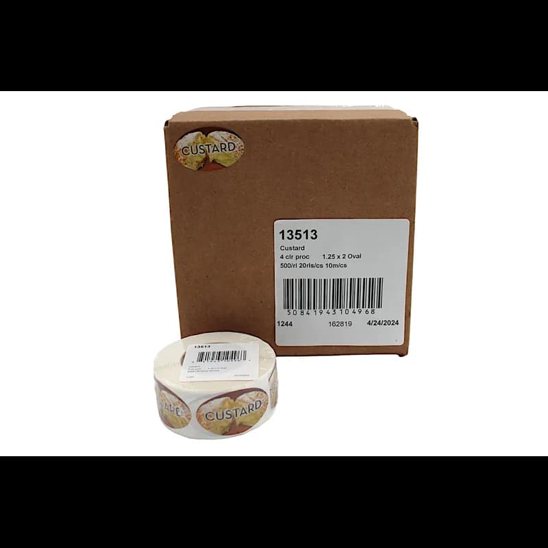 Custard Bakery Flavor Label 1.25X2 IN Oval 4 Color Process 500 Count/Roll 20 Rolls/Case 10000 Count/Case