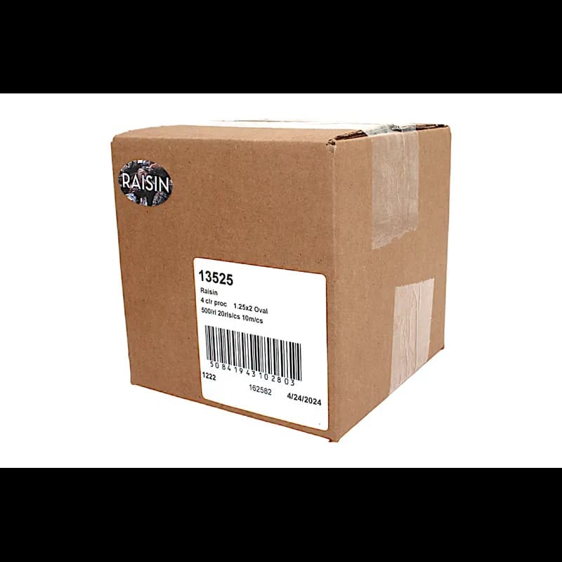 Raisin Bakery Flavor Label 1.25X2 IN Oval 4 Color Process Semi-Gloss 500 Count/Roll 20 Rolls/Case 10000 Count/Case