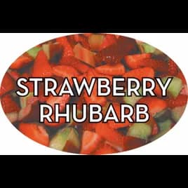 Strawberry Rhubarb Bakery Flavor Label 1.25X2 IN Oval 4 Color Process 500 Count/Roll 5 Rolls/Sleeve