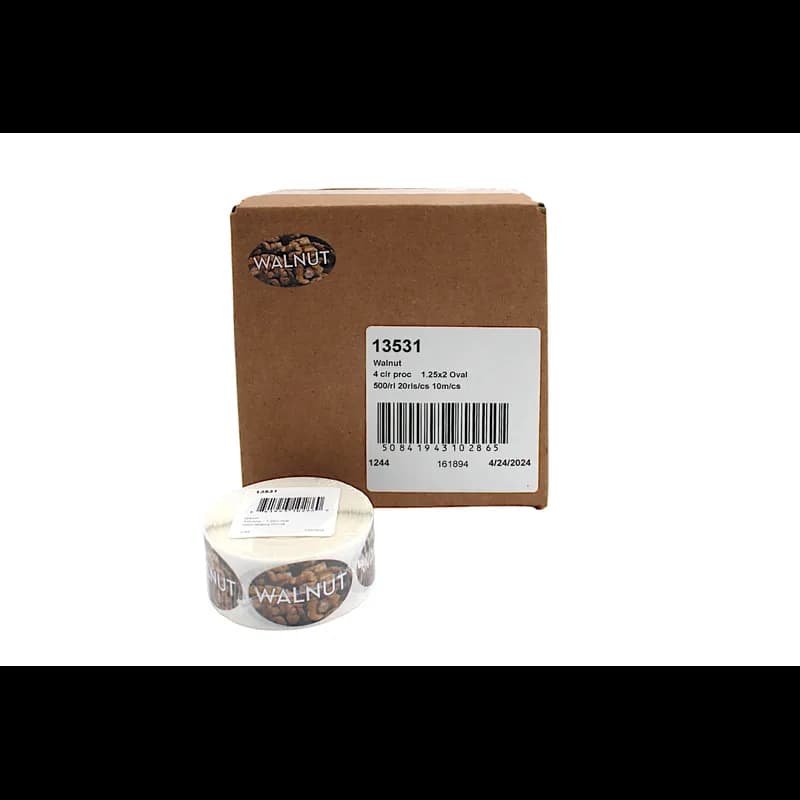 Walnut Bakery Flavor Label 1.25X2 IN Oval 4 Color Process 500 Count/Roll 20 Rolls/Case 10000 Count/Case