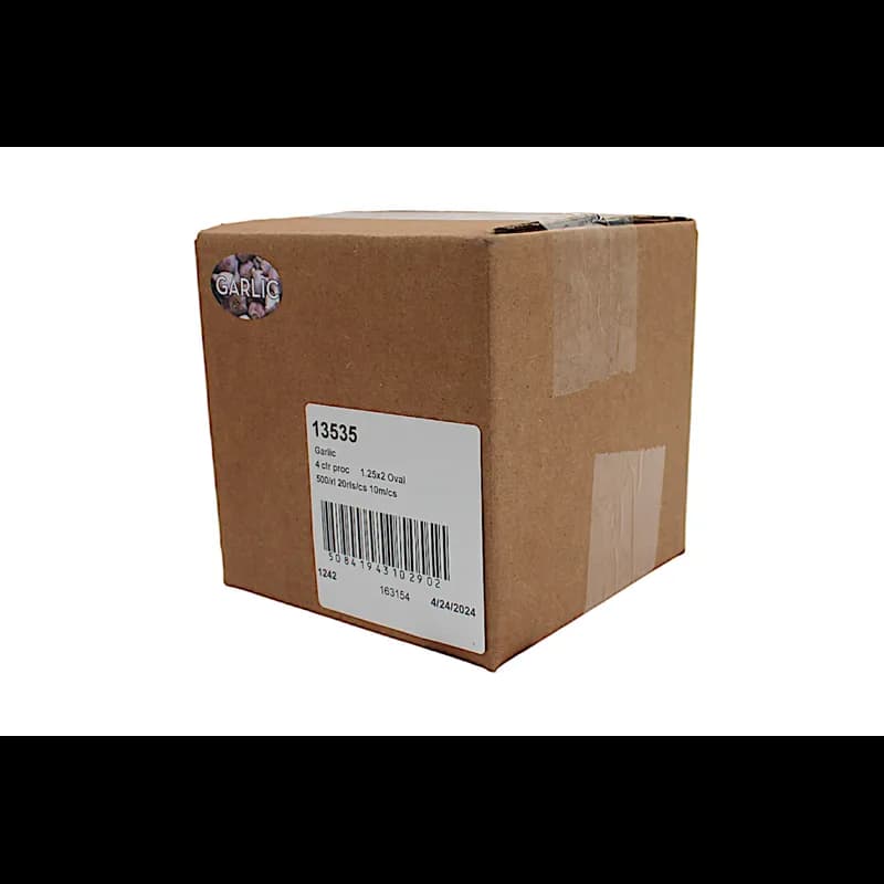 Garlic Bakery Flavor Label 1.25X2 IN Oval 4 Color Process 500 Count/Roll 20 Rolls/Case 10000 Count/Case