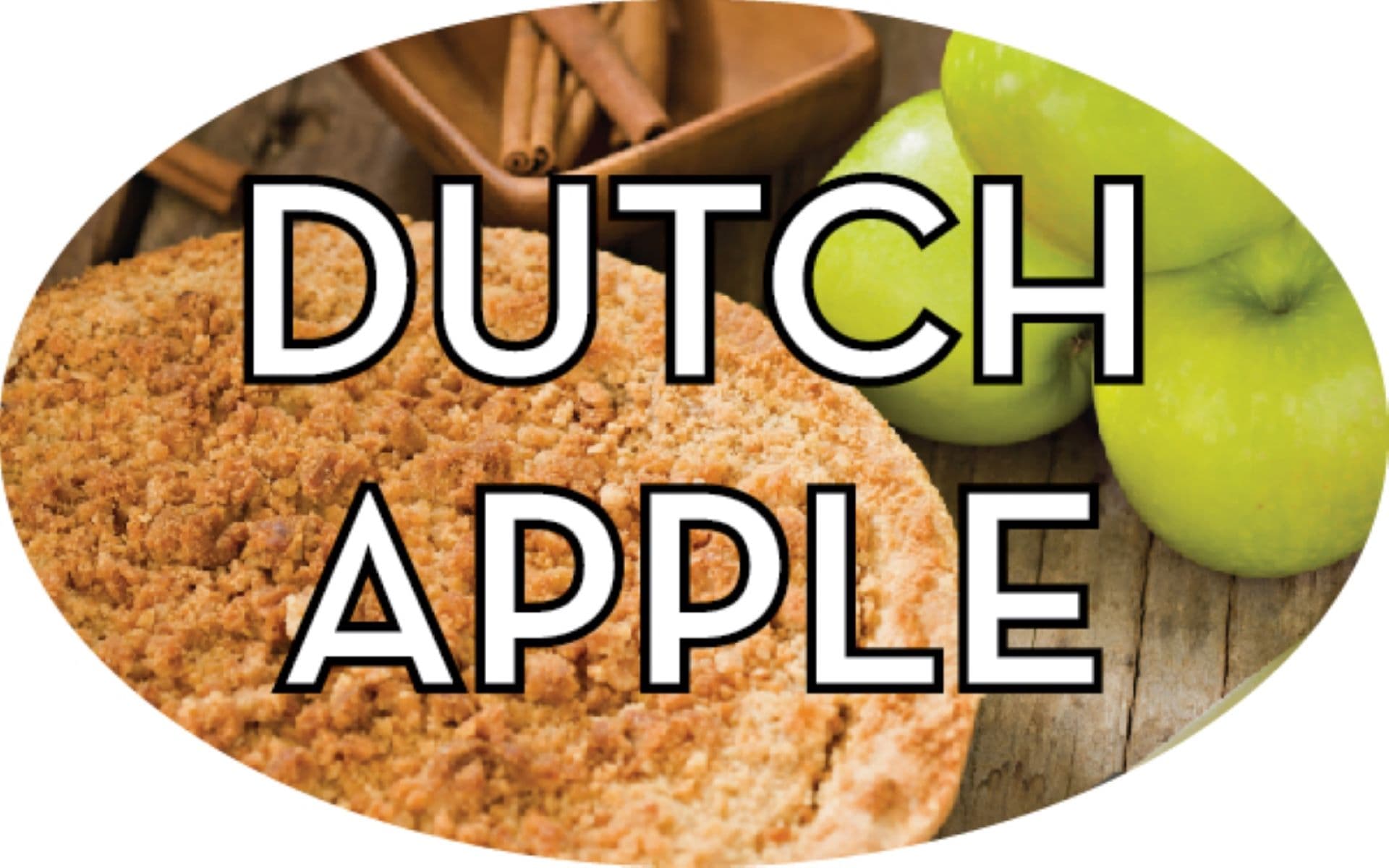 Dutch Apple Bakery Flavor Label 1.25X2 IN Oval 4 Color Process 500 Count/Roll 20 Rolls/Case 10000 Count/Case
