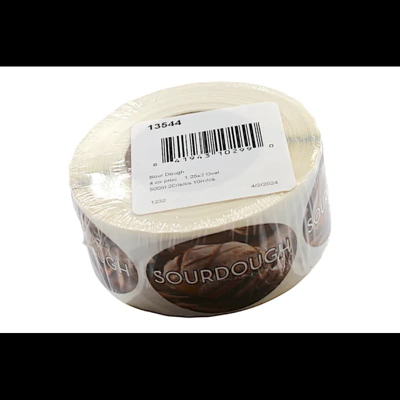 Sour Dough Bakery Flavor Label 1.25X2 IN Oval 4 Color Process 500 Count/Roll 5 Rolls/Sleeve