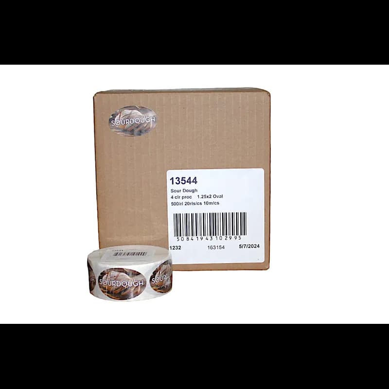 Sour Dough Bakery Flavor Label 1.25X2 IN Oval 4 Color Process 500 Count/Roll 5 Rolls/Sleeve