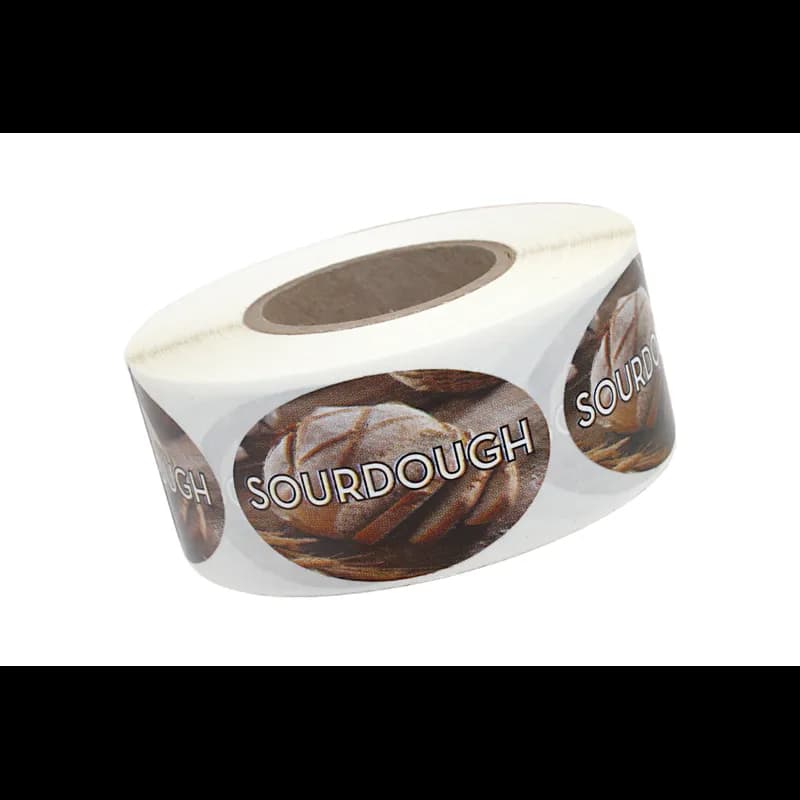 Sour Dough Bakery Flavor Label 1.25X2 IN Oval 4 Color Process 500 Count/Roll 5 Rolls/Sleeve