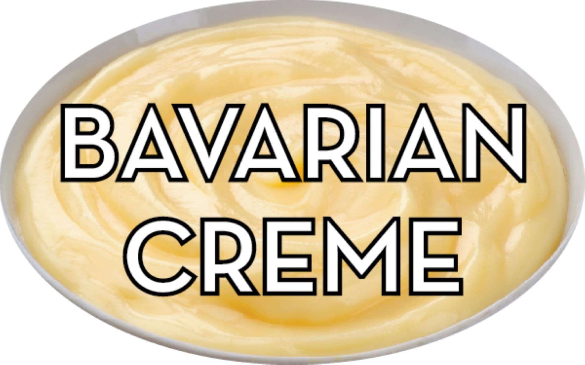 Bavarian Crème Bakery Flavor Label 1.25X2 IN Oval 4 Color Process 500 Count/Roll 20 Rolls/Case 10000 Count/Case