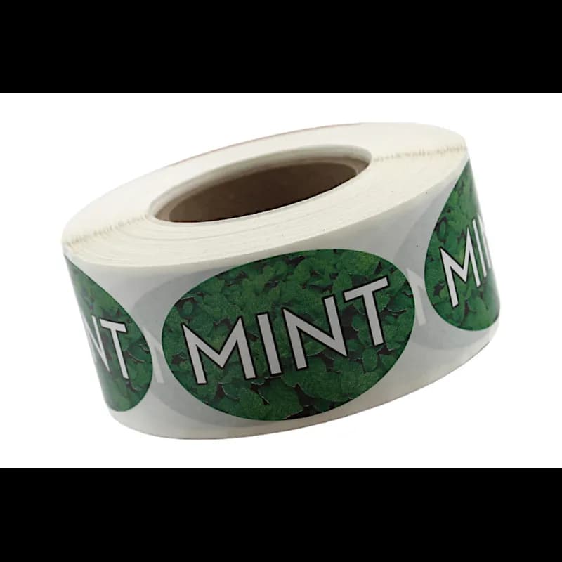 Mint Bakery Flavor Label 1.25X2 IN Oval 4 Color Process 500 Count/Roll 5 Rolls/Sleeve