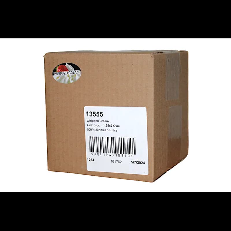 Whipped Cream Bakery Flavor Label 1.25X2 IN Oval 4 Color Process 500 Count/Roll 20 Rolls/Case 10000 Count/Case