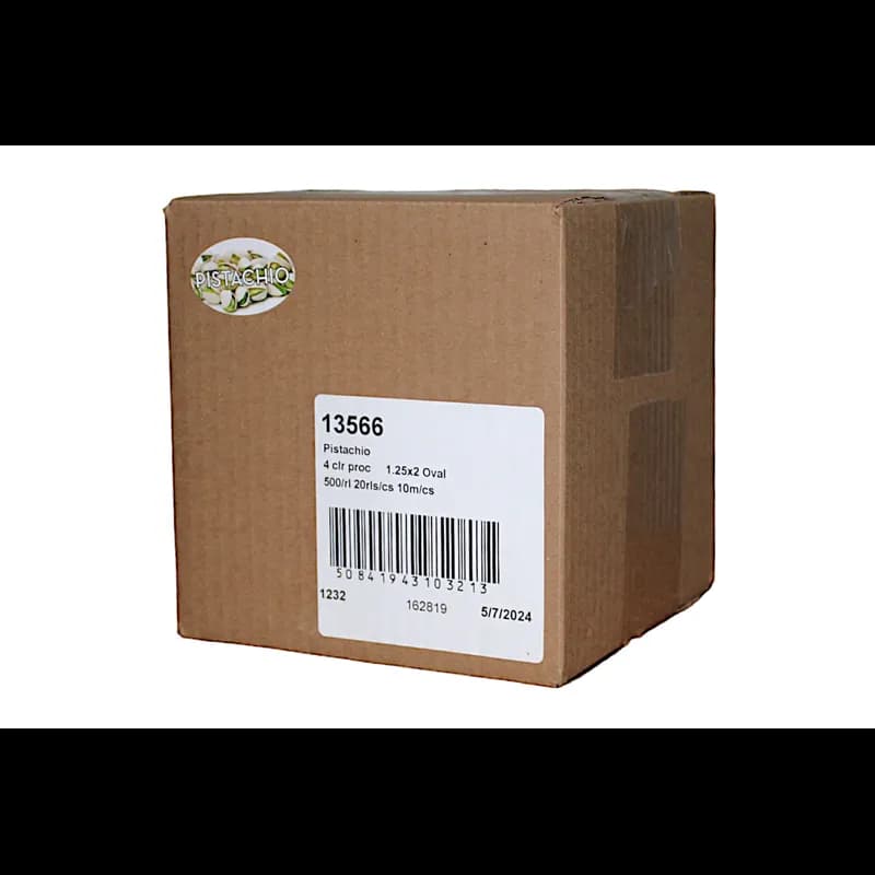 Pistachio Bakery Flavor Label 1.25X2 IN Oval 4 Color Process 500 Count/Roll 20 Rolls/Case 10000 Count/Case