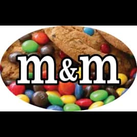M & M Bakery Flavor Label 1.25X2 IN Oval 4 Color Process 500 Count/Roll 20 Rolls/Case 10000 Count/Case