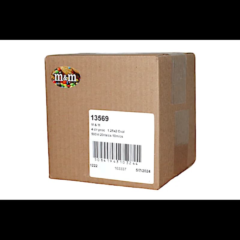 M & M Bakery Flavor Label 1.25X2 IN Oval 4 Color Process 500 Count/Roll 20 Rolls/Case 10000 Count/Case