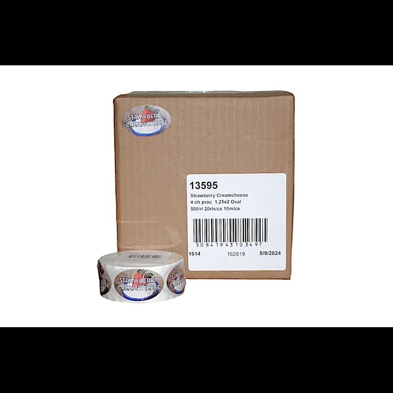 Strawberry Creamcheese Bakery Flavor Label 1.25X2 IN Oval 4 Color Process 500 Count/Roll 5 Rolls/Sleeve