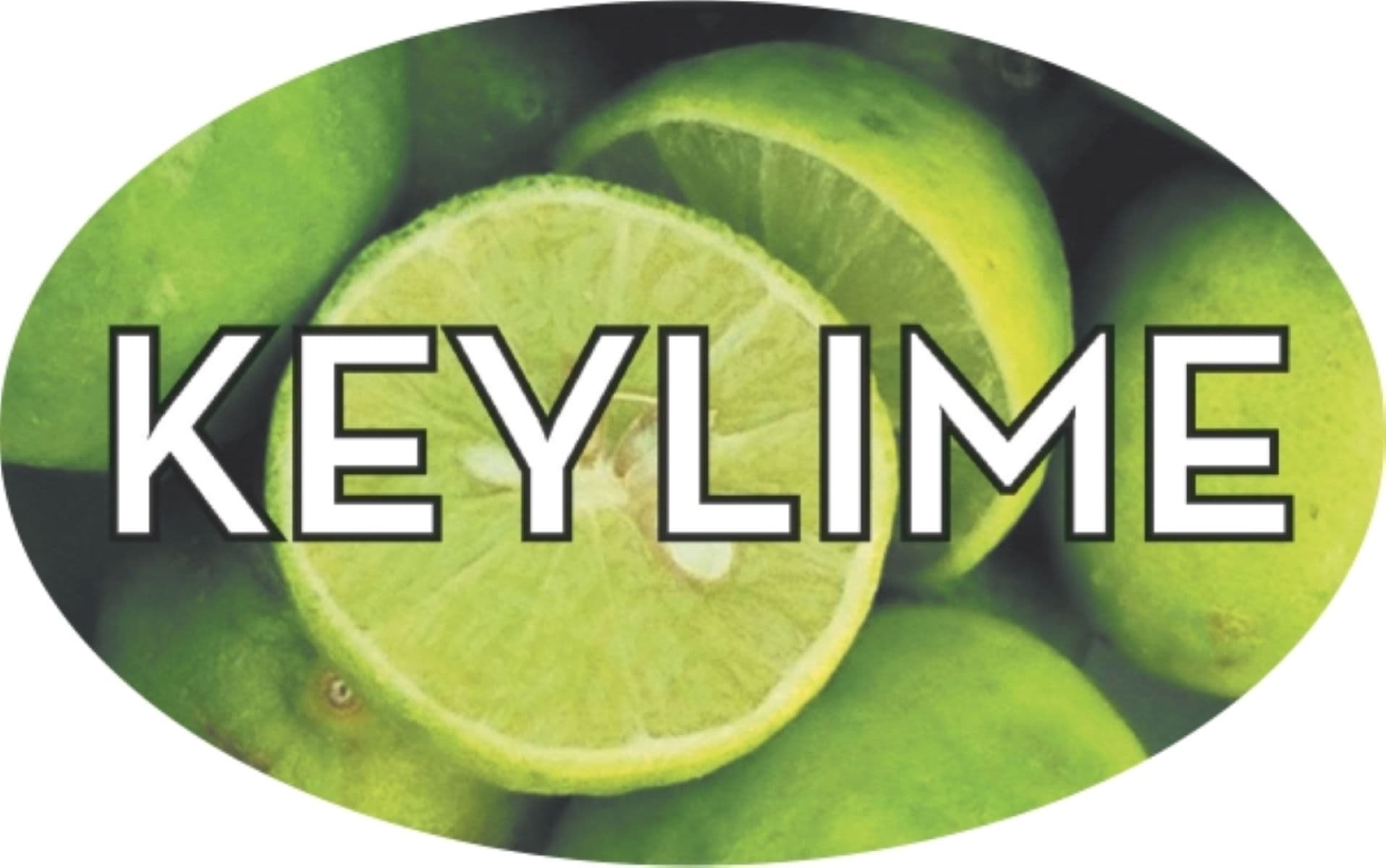 Key Lime Bakery Flavor Label 1.25X2 IN Oval 4 Color Process 500 Count/Roll 5 Rolls/Sleeve