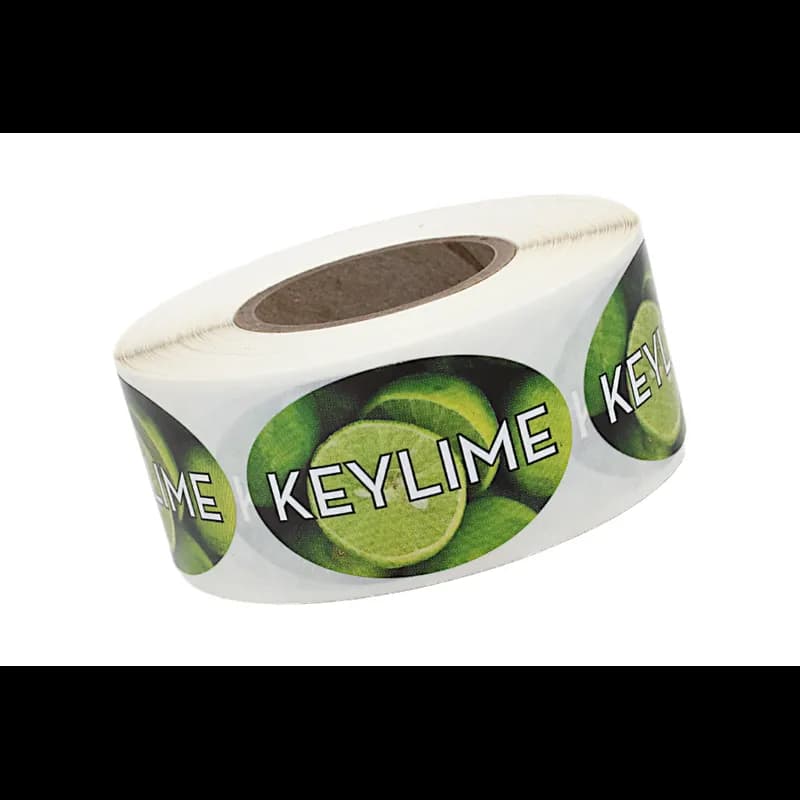 Key Lime Bakery Flavor Label 1.25X2 IN Oval 4 Color Process 500 Count/Roll 5 Rolls/Sleeve