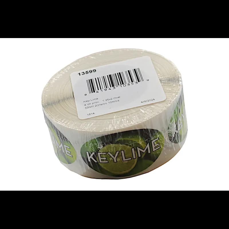 Key Lime Bakery Flavor Label 1.25X2 IN Oval 4 Color Process 500 Count/Roll 5 Rolls/Sleeve