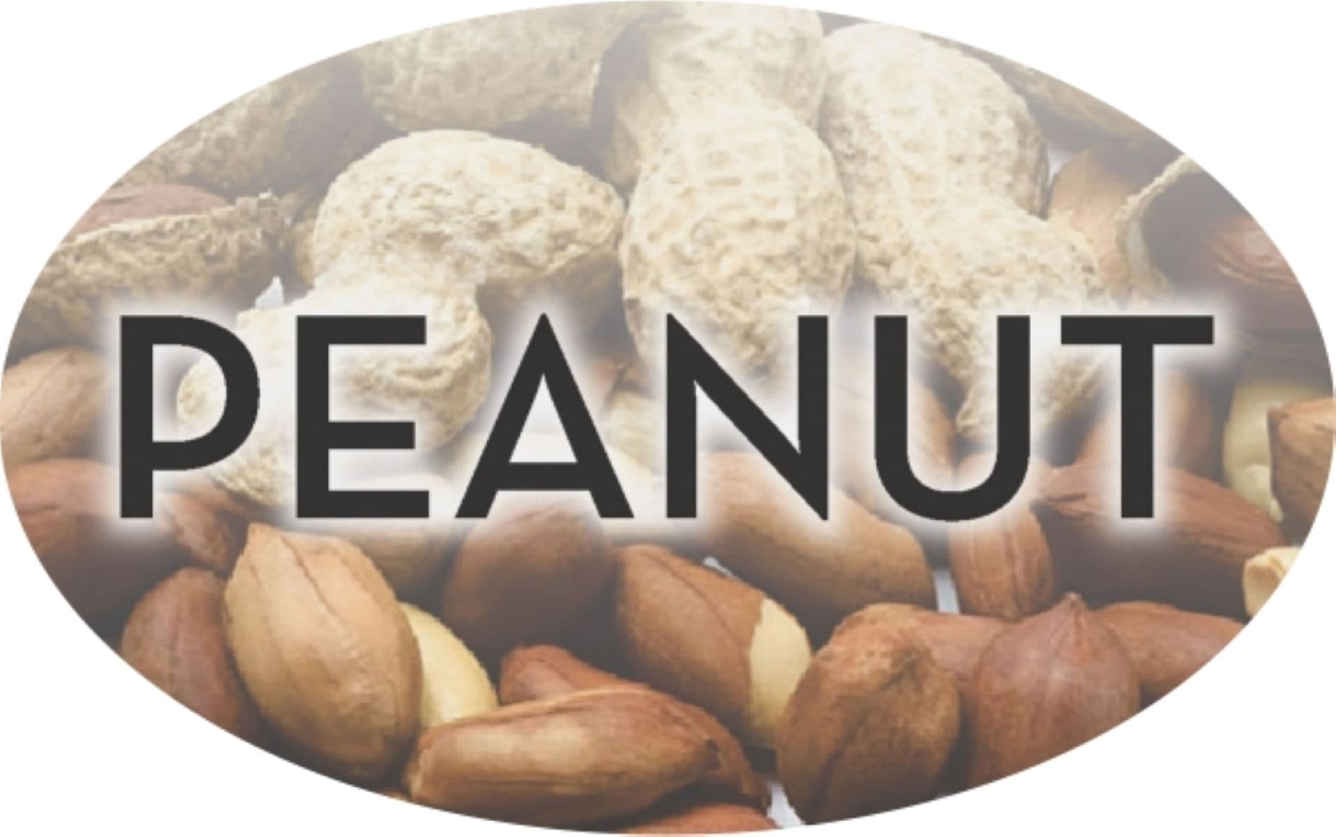 Peanut Bakery Flavor Label 1.25X2 IN Oval 4 Color Process 500 Count/Roll 5 Rolls/Sleeve