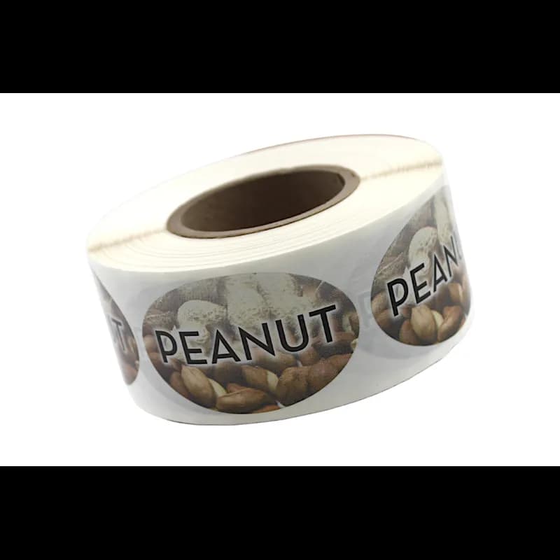 Peanut Bakery Flavor Label 1.25X2 IN Oval 4 Color Process 500 Count/Roll 5 Rolls/Sleeve