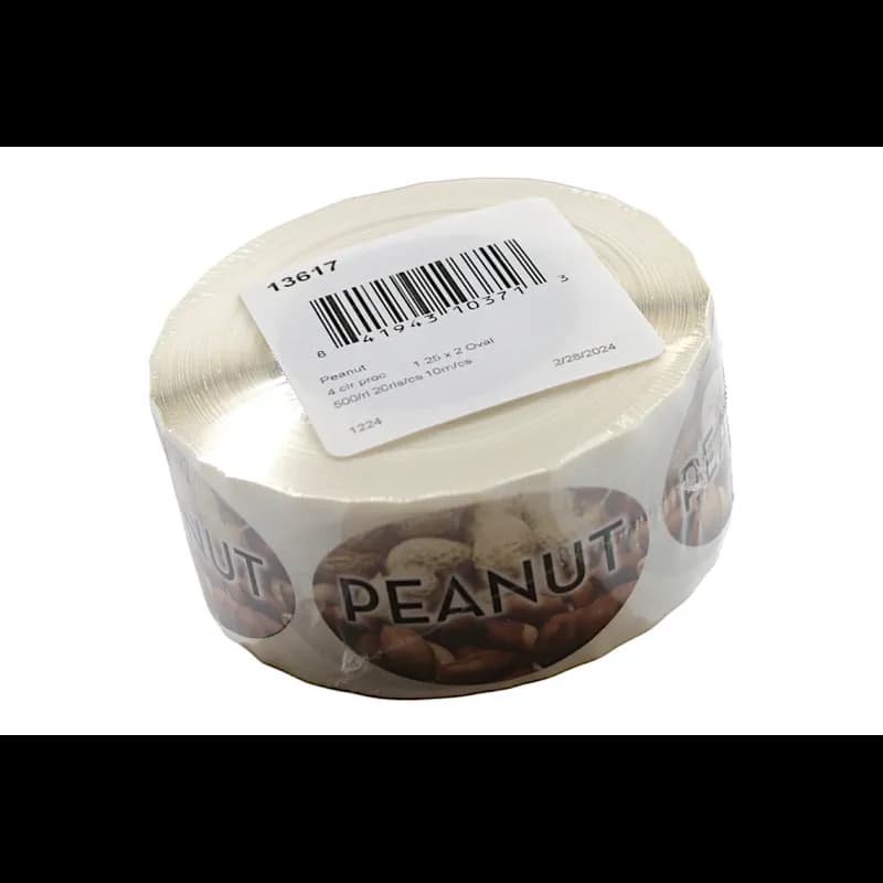 Peanut Bakery Flavor Label 1.25X2 IN Oval 4 Color Process 500 Count/Roll 5 Rolls/Sleeve
