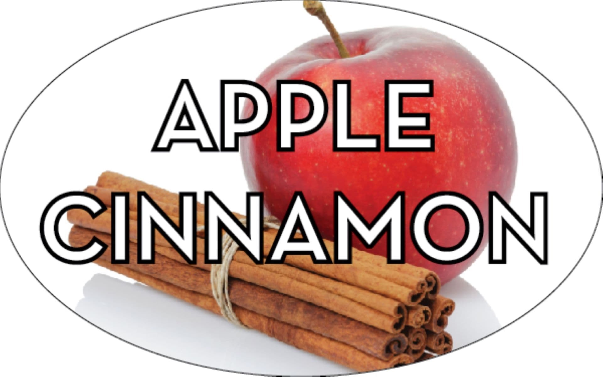 Apple Cinnamon Bakery Flavor Label 1.25X2 IN Oval 4 Color Process 500 Count/Roll 5 Rolls/Sleeve