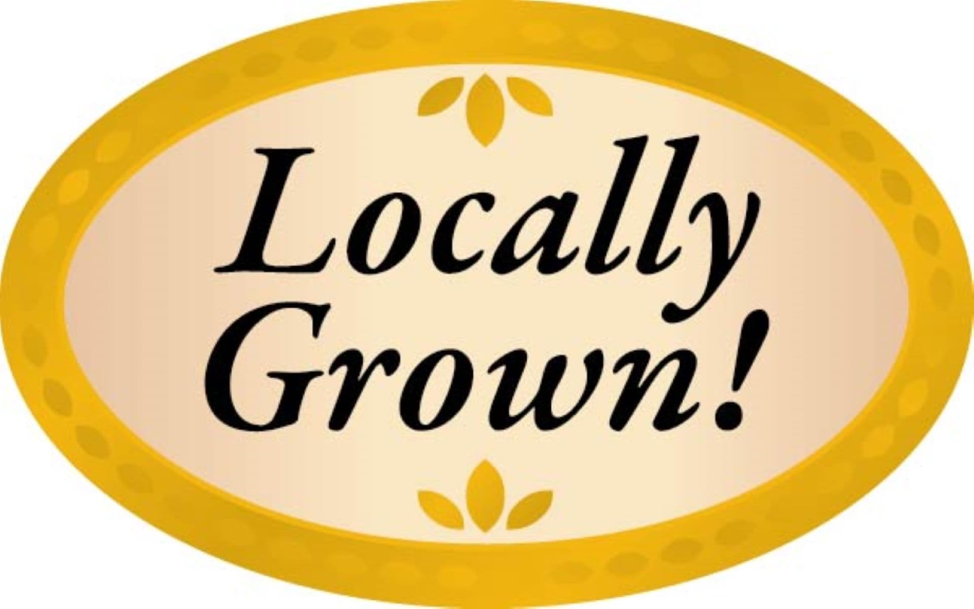 Locally Grown! Produce Flavor Label 1.25X2 IN Oval 4 Color Process 500 Count/Roll 5 Rolls/Sleeve