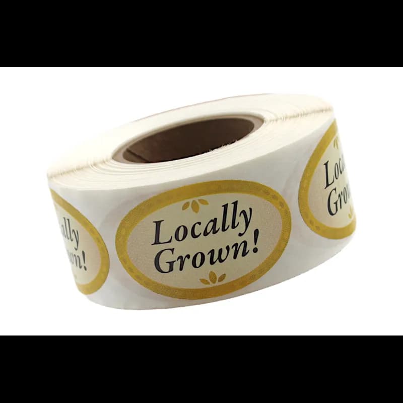 Locally Grown! Produce Flavor Label 1.25X2 IN Oval 4 Color Process 500 Count/Roll 5 Rolls/Sleeve