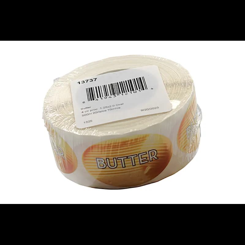 Butter Bakery Flavor Label 1.25X2 IN Oval 4 Color Process 500 Count/Roll 20 Rolls/Case 10000 Count/Case