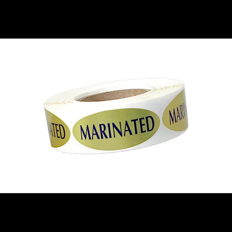 Marinated Meat Label 0.875X1.9 IN Blue Gold Oval 500 Count/Roll 10 Rolls/Case 5000 Count/Case
