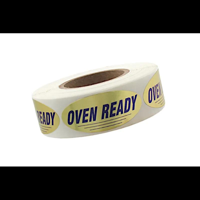 Oven Ready Meat Label 0.875X1.9 IN Blue Gold Oval 500 Count/Roll 10 Rolls/Case 5000 Count/Case