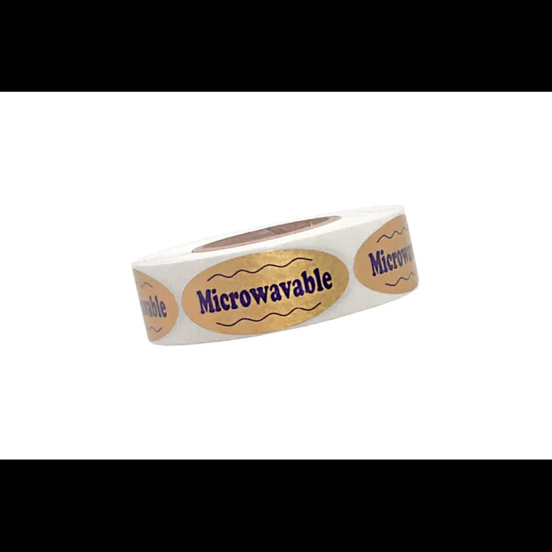 Microwavable Meat Label 0.875X1.9 IN Blue Gold Oval 500 Count/Roll 10 Rolls/Case 5000 Count/Case