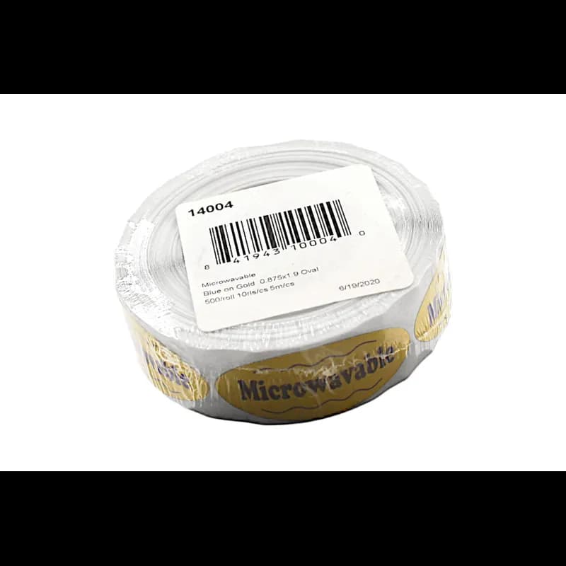 Microwavable Meat Label 0.875X1.9 IN Blue Gold Oval 500 Count/Roll 10 Rolls/Case 5000 Count/Case