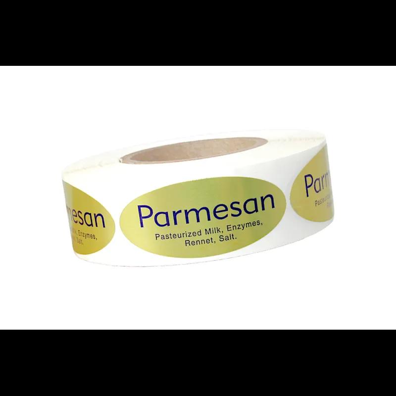 Parmesan Deli Ingredient Label 0.875X1.9 IN Blue Gold Oval Ingredients 500 Count/Roll 10 Rolls/Case 5000 Count/Case