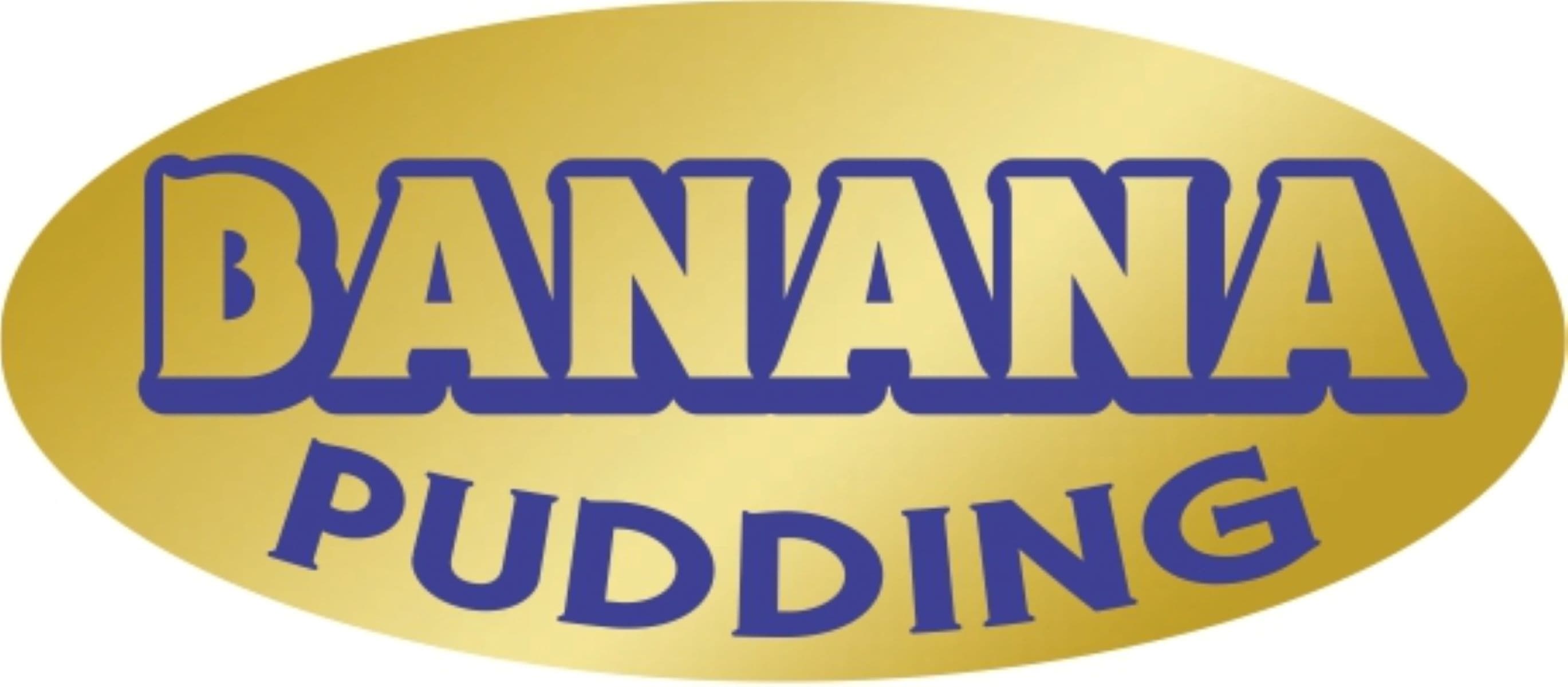 Banana Pudding Deli Label 0.875X1.9 IN Blue Gold Oval 500 Count/Roll 10 Rolls/Case 5000 Count/Case