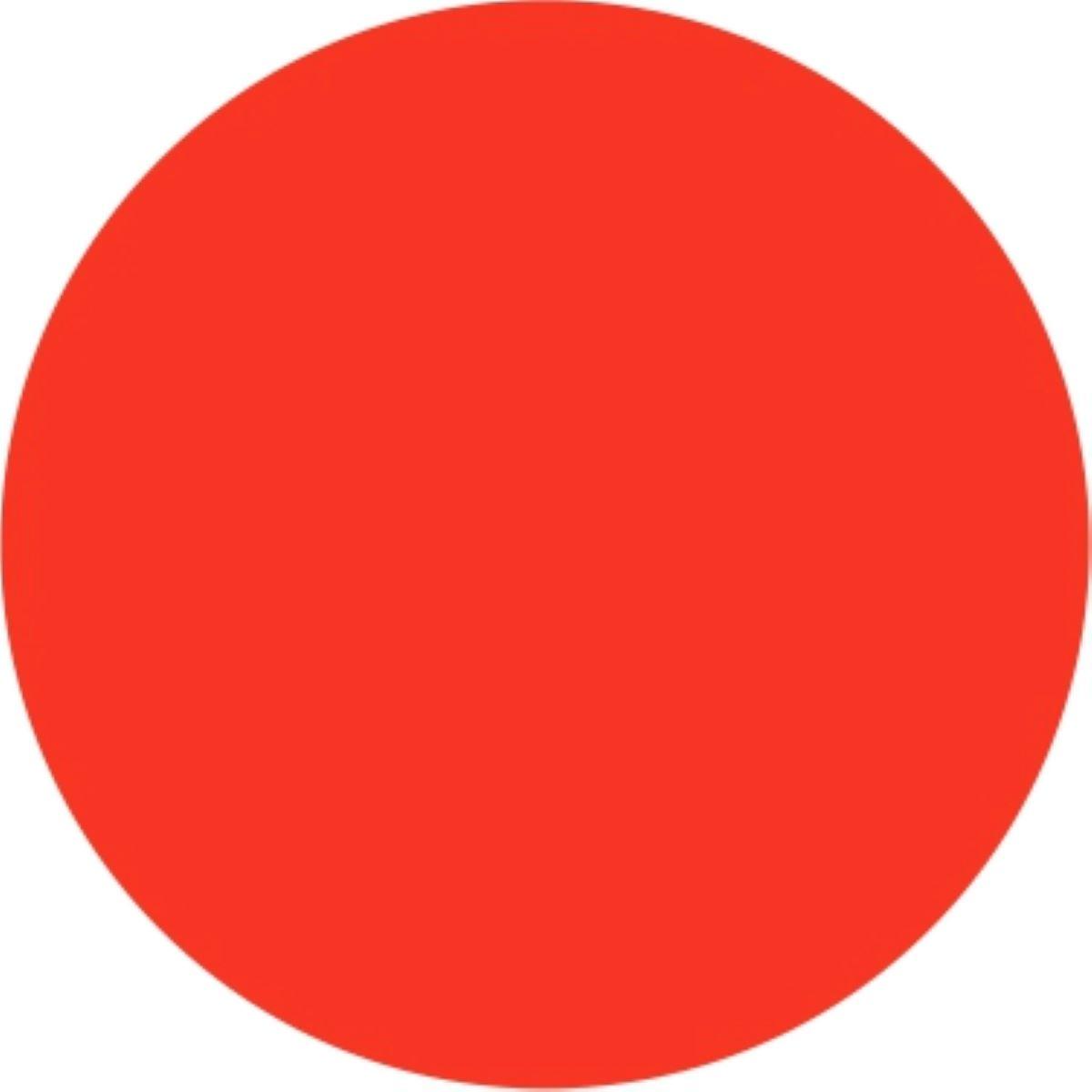 Blank Promo Write In Label 1.25 IN Black Fluorescent Red Circle 1000 Count/Roll 50 Rolls/Case 50000 Count/Case