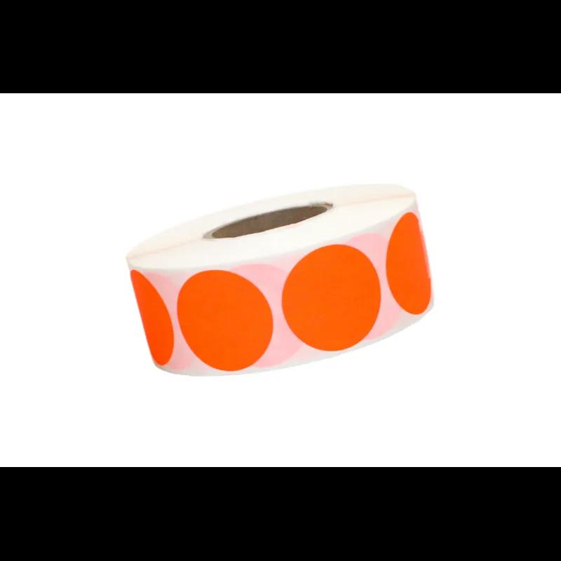Blank Promo Write In Label 1.25 IN Black Fluorescent Red Circle 1000 Count/Roll 50 Rolls/Case 50000 Count/Case