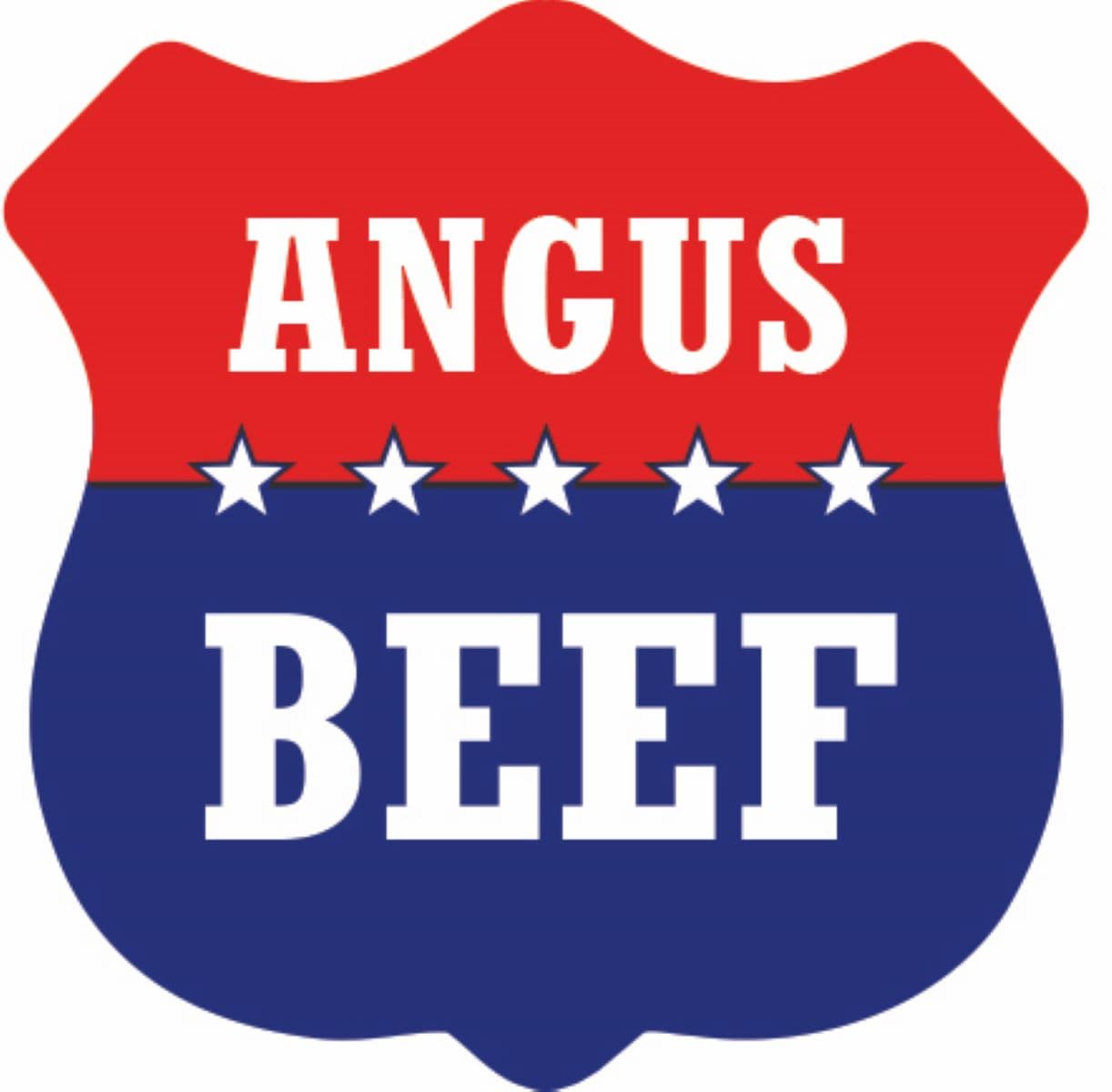 Angus Beef Meat Label 1.3X1.3 IN Red Blue Shield 1000 Count/Roll 25 Rolls/Case 25000 Count/Case