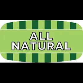 All Natural Bakery Flavor Label 0.625X1.25 IN 4 Color Process UV 1000 Count/Roll 50 Rolls/Case 50000 Count/Case