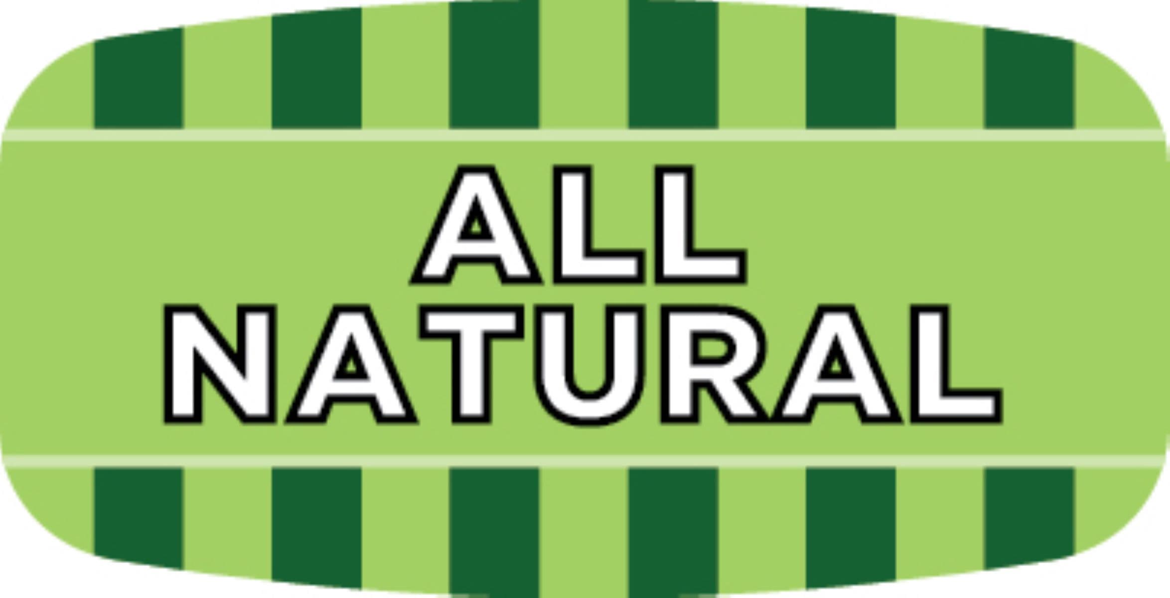 All Natural Bakery Flavor Label 0.625X1.25 IN 4 Color Process UV 1000 Count/Roll 50 Rolls/Case 50000 Count/Case