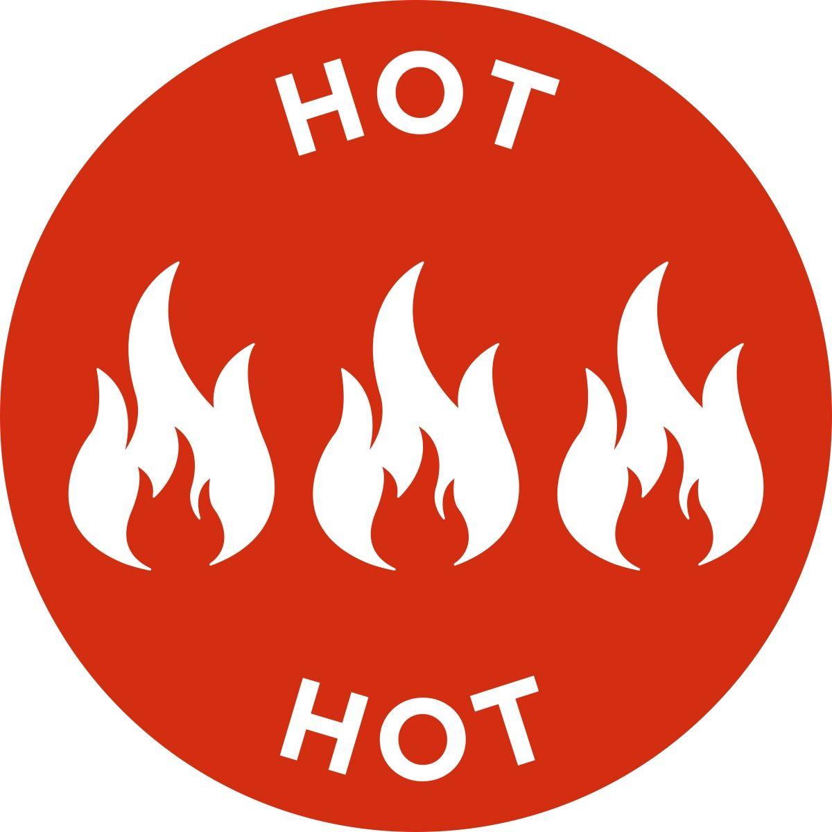 Hot Deli Label 1 IN Red Icon Circle UV 1000 Count/Roll 50 Rolls/Case 50000 Count/Case