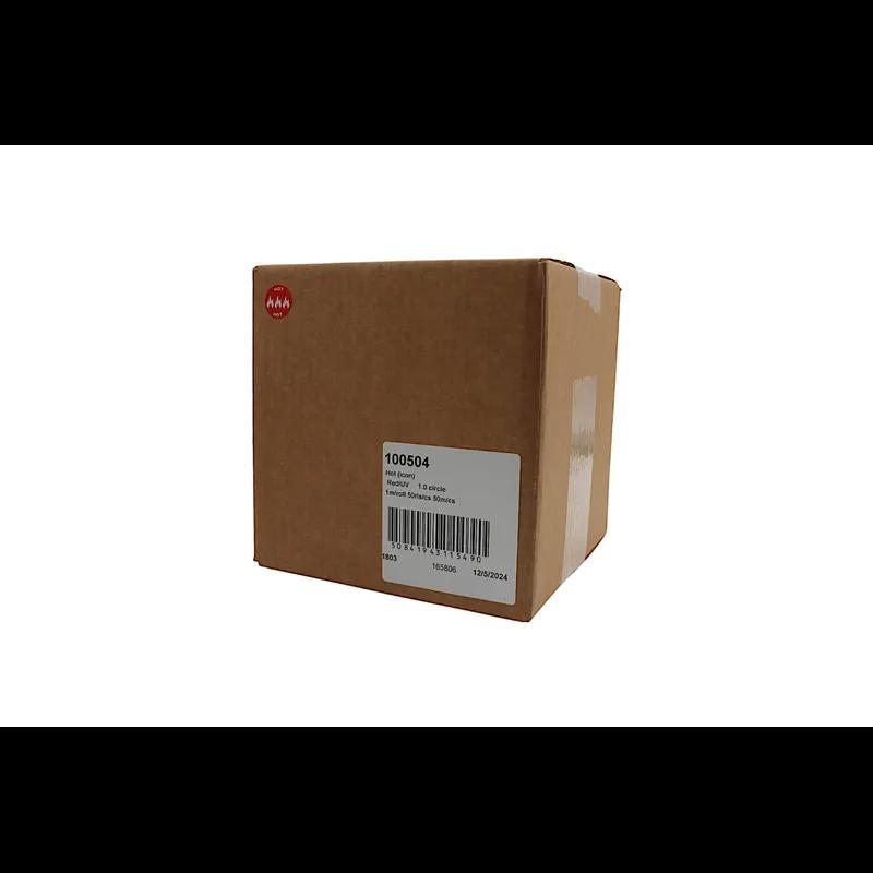 Hot Deli Label 1 IN Red Icon Circle UV 1000 Count/Roll 50 Rolls/Case 50000 Count/Case