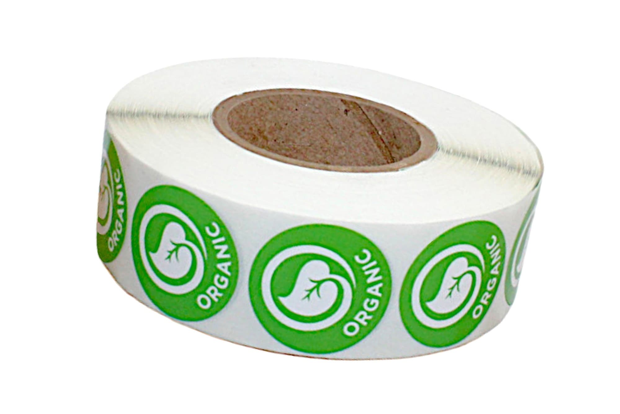 Organic Produce Label 1 IN Green Icon Circle UV 1000 Count/Roll 50 Rolls/Case 50000 Count/Case